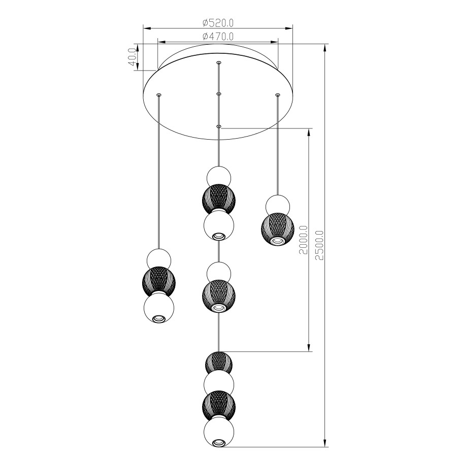 Visilica LED Bellaria MSL-161222-5A 33W