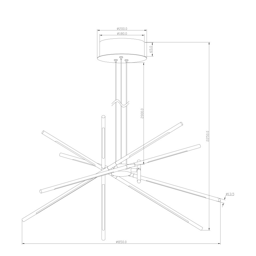 Visilica LED Eleanor MSL-180114-12 zlatna