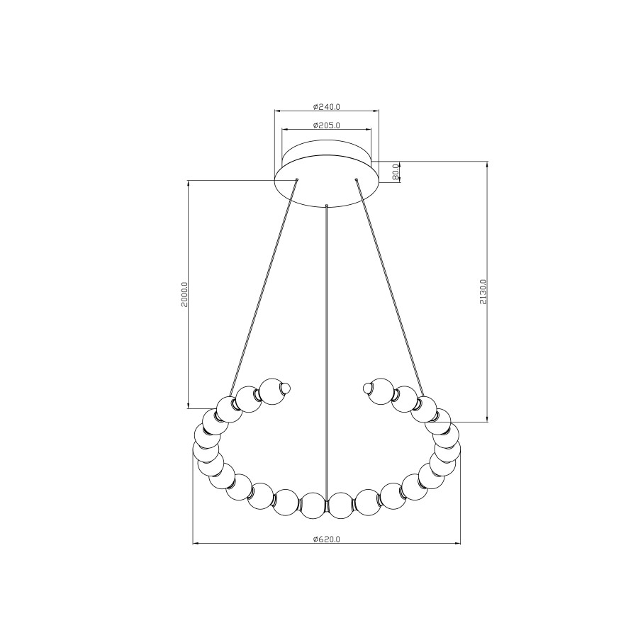 Visilica LED Biser MSL-199101-1E 52W