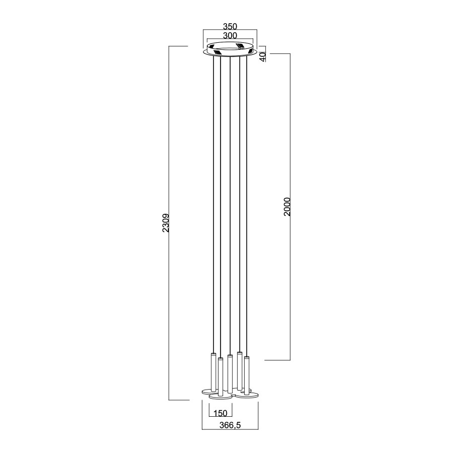 Visilica LED Talisman MSL-1714303-5A zlatna okrugla