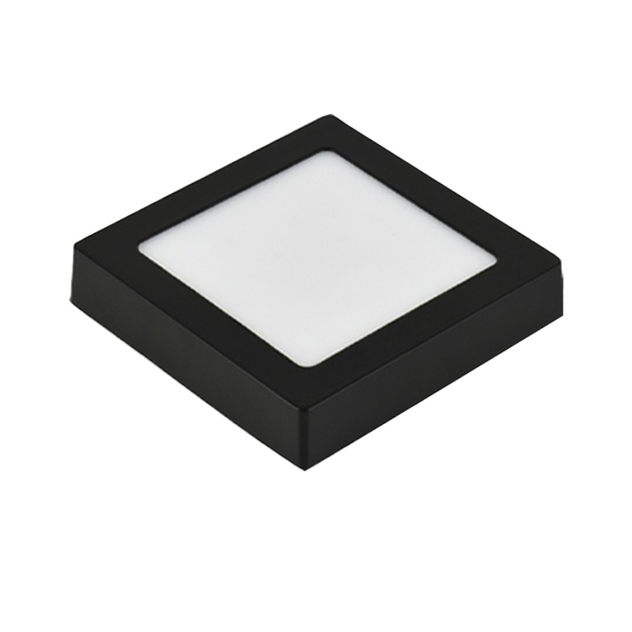 LED panel E-light 6W kvadratni nadgradni 3000K crni