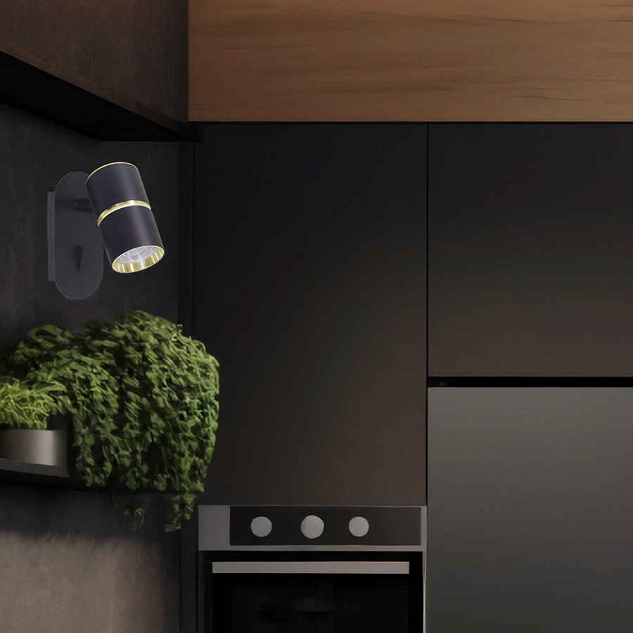 Zidna svjetiljka Genesis ML-2170-01W Crna