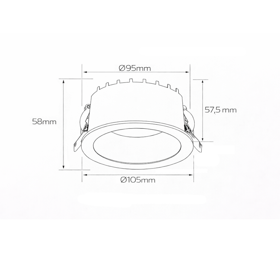 LED downlight Uran ML-8006-15W Crni